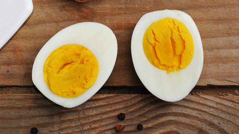 hard-boiled egg cut in half