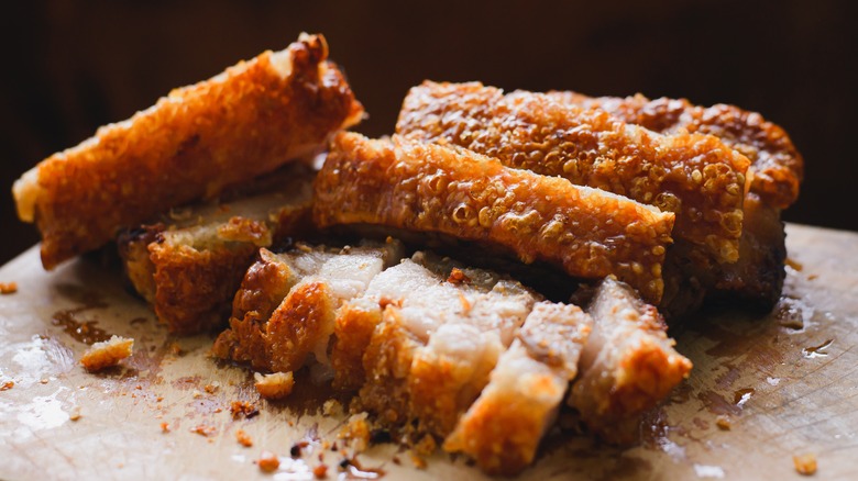 crispy pork belly pieces