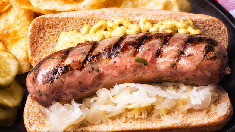 grilled brat in bun