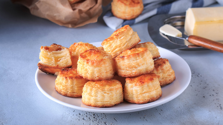 golden brown flaky buttermilk biscuits