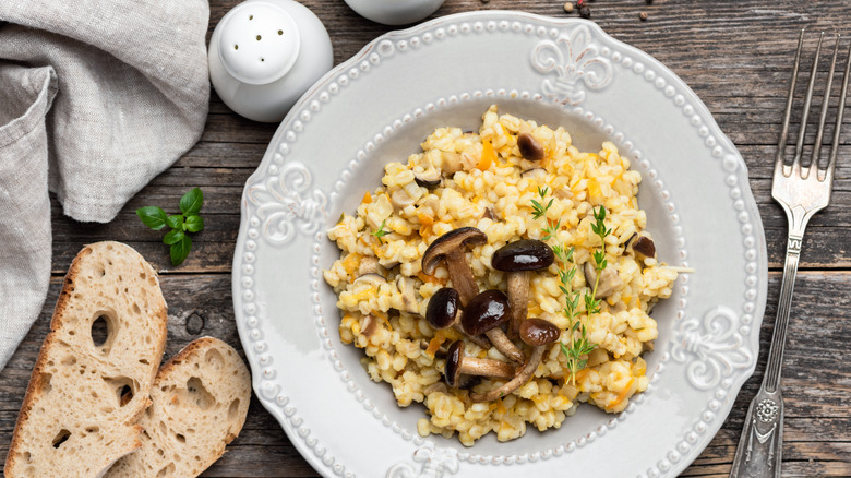 mushroom barley risotto