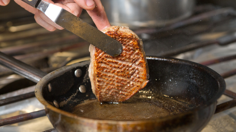 searing duck breast