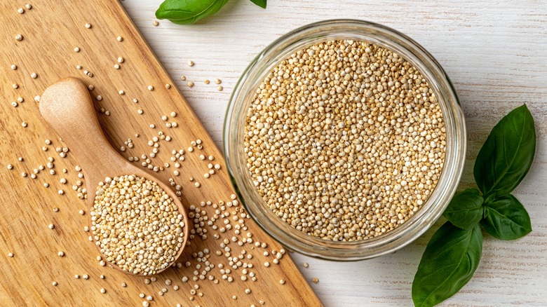 Bowl and spoon of quinoa