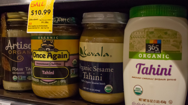 tahini on store shelf