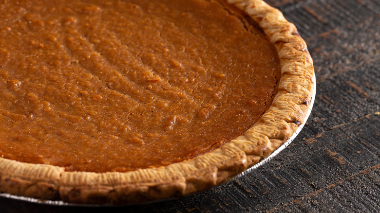 sweet potato pie in baking dish