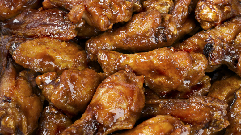 closeup of chicken wings