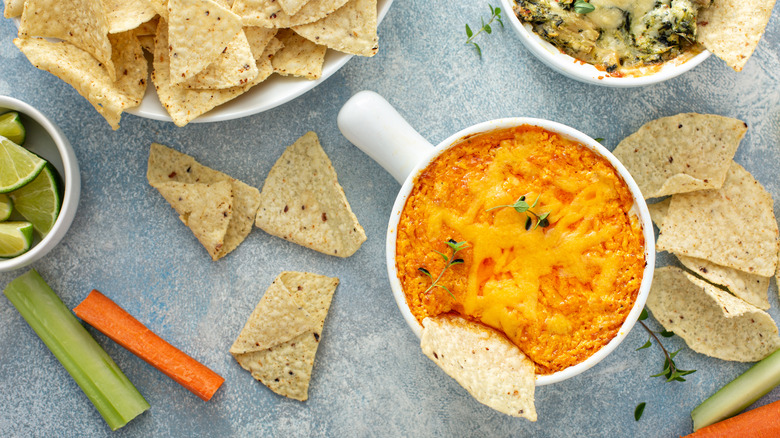 Homemade buffalo chicken dip