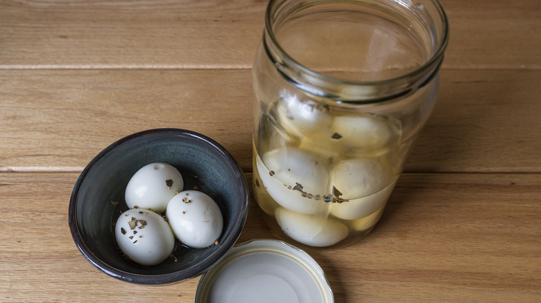 Jar of pickled eggs