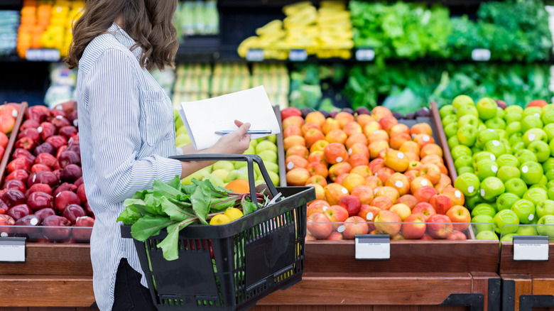 woman shopping in produce section