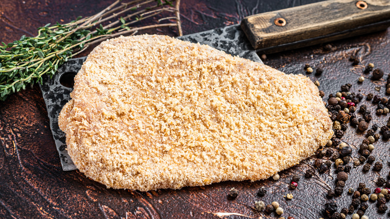 raw breaded chicken