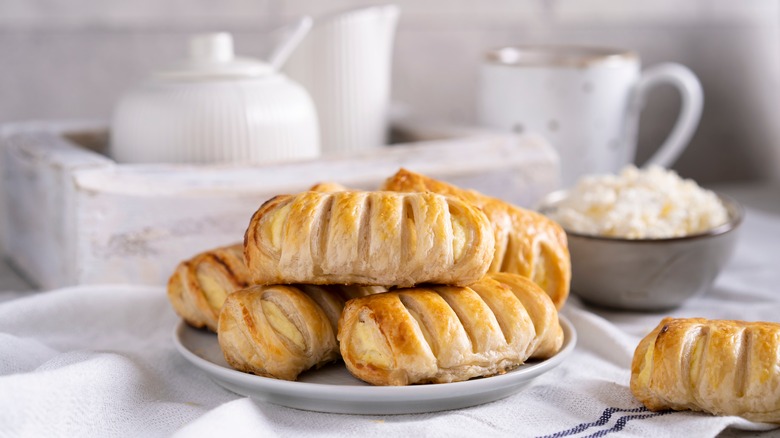 baked goods with bowl of cottage cheese