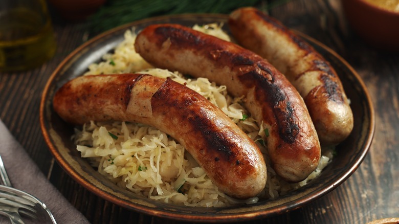 Bratwurst on plate