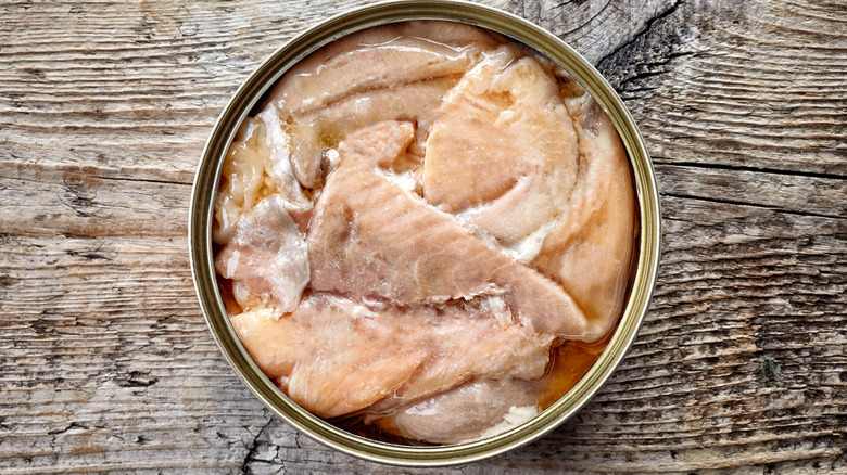 Salmon in can