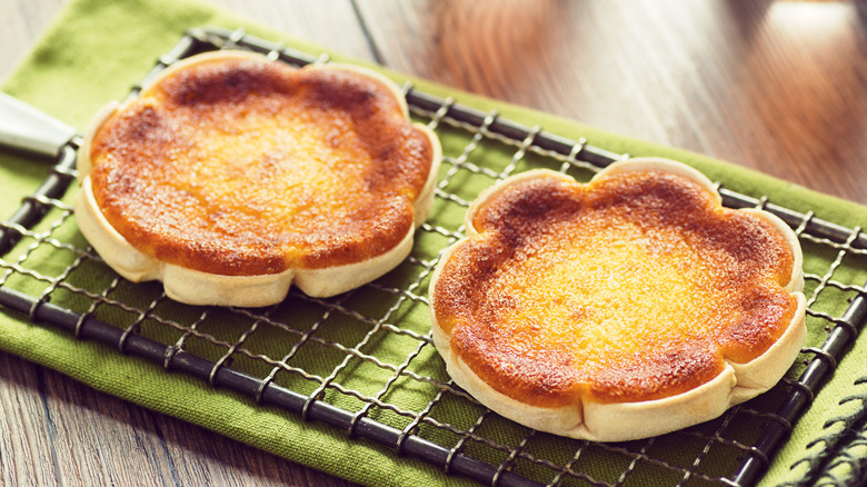 Cheesecake on a cooling rack