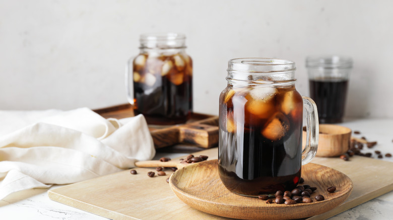 iced coffee in jars