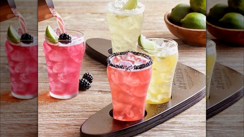 Outback's boomarita flight on table