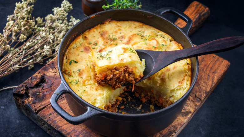 Dutch oven with shepherd's pie