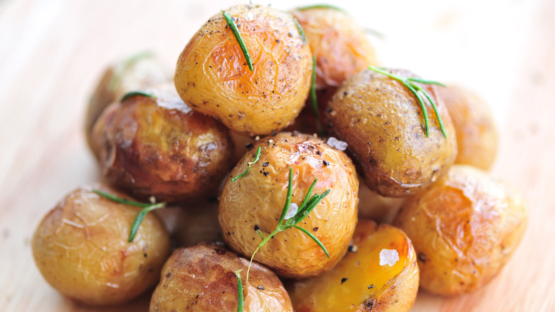 small baked potatoes with skins