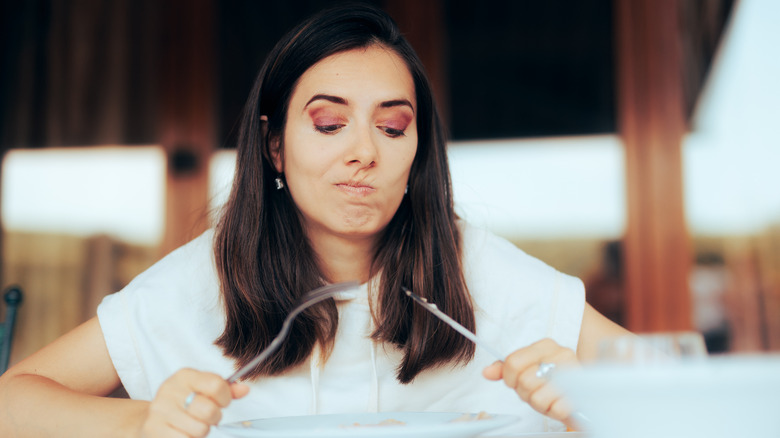 unhappy customer at diner