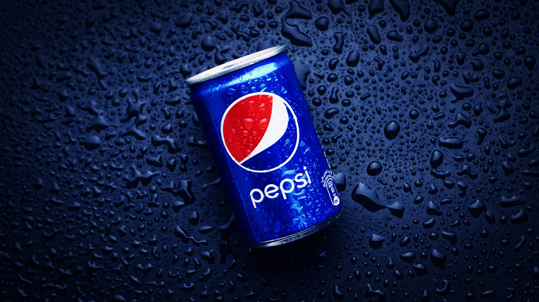 Pepsi can with water drops