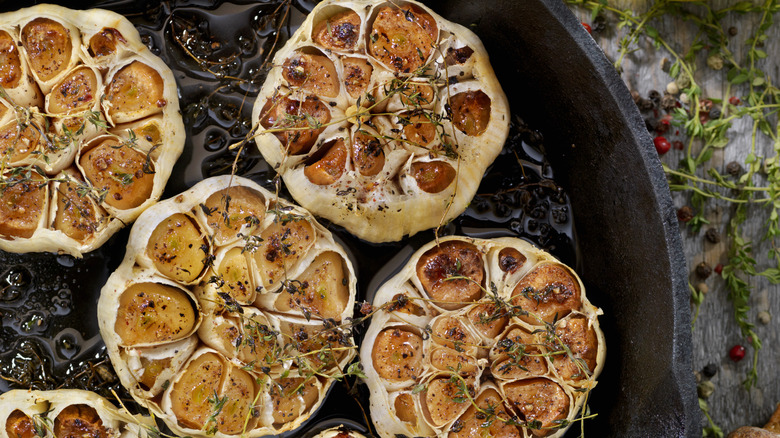 roasted heads of garlic