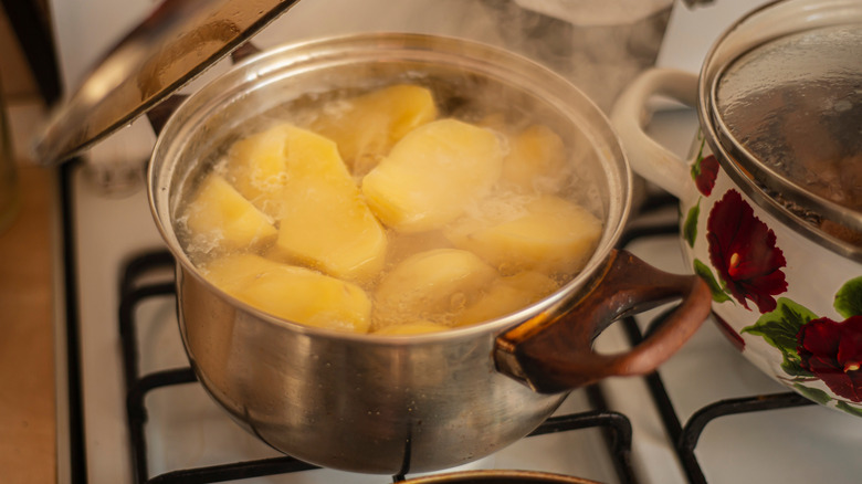 Potatoes boiling