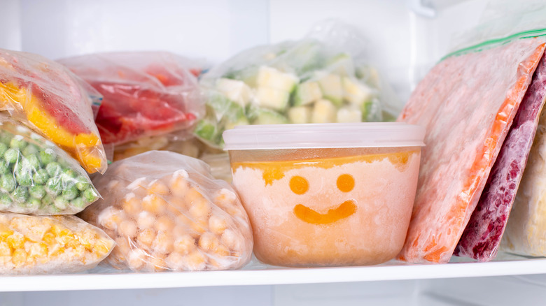 frozen food with smiley face container