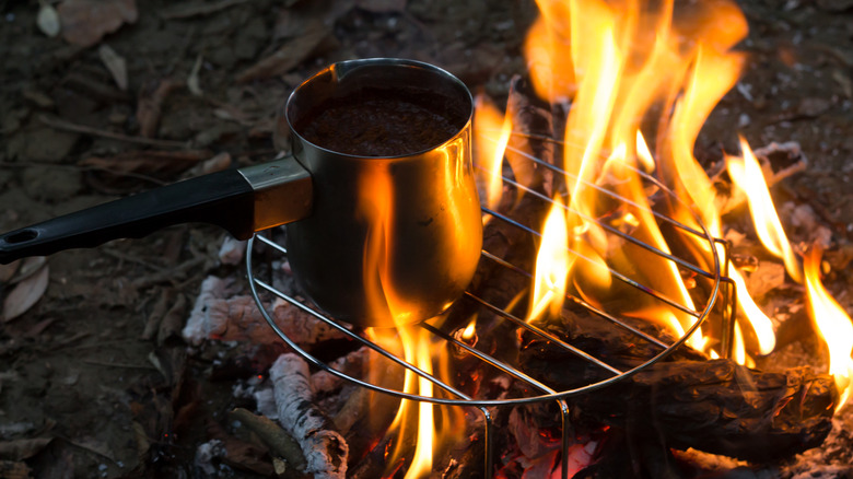 Cowboy Coffee on an open fire