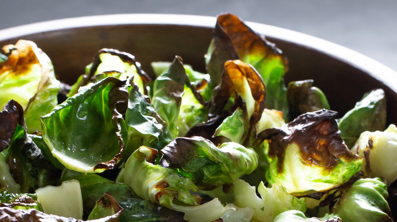 Crispy brussels sprout leaves