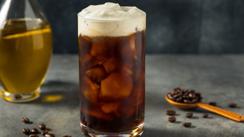 iced coffee with olive oil