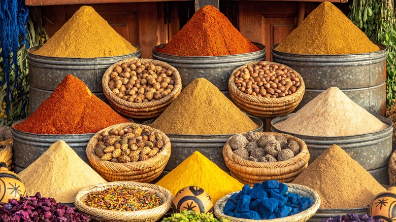 Colorful bulk spices 