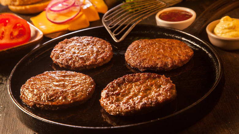 Burgers in a pan