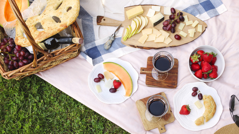 Picnic with charcuterie board