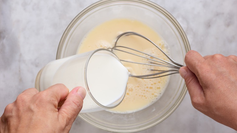 hand whisking popover batter