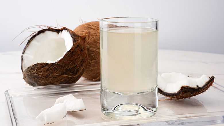 Coconut water in glass