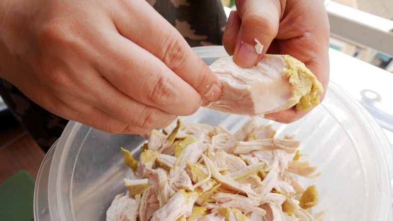 shredding chicken by hand