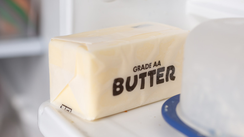 Wrapped AA butter in fridge