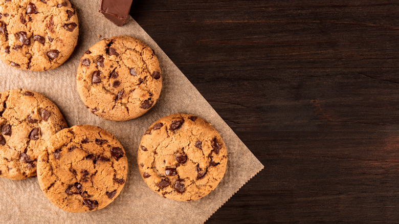 Cookies on parchment paper