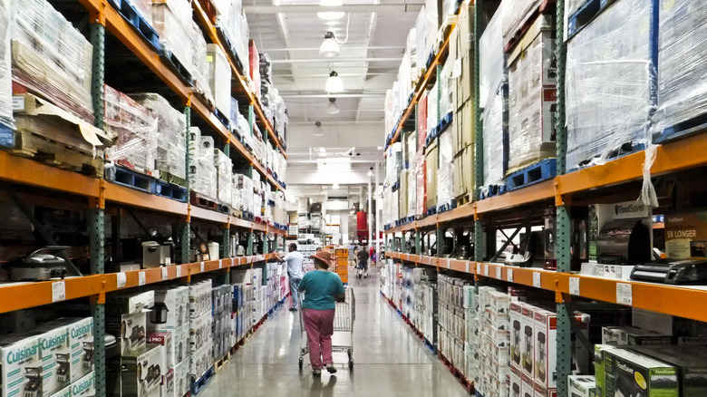 Shoppers in the Costco aisles