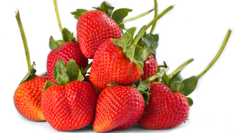 Strawberries with stems