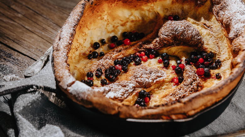 Dutch baby in cast iron pan