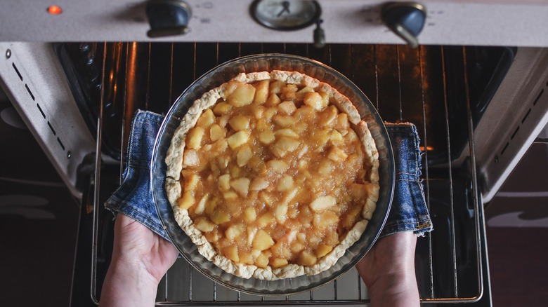 pie in oven