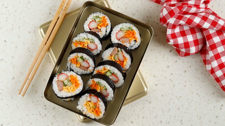 Kimbap on plate