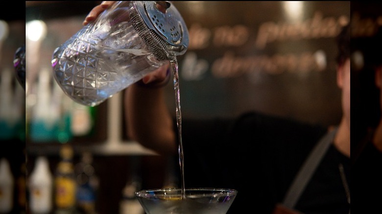 Martini poured from a shaker