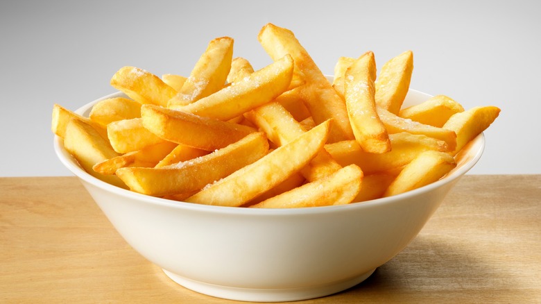 Bowl of hand cut french fries