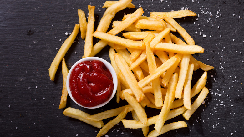 french fries with ketchup