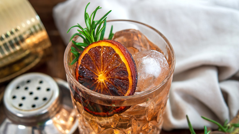 cocktail with dehydrated orange