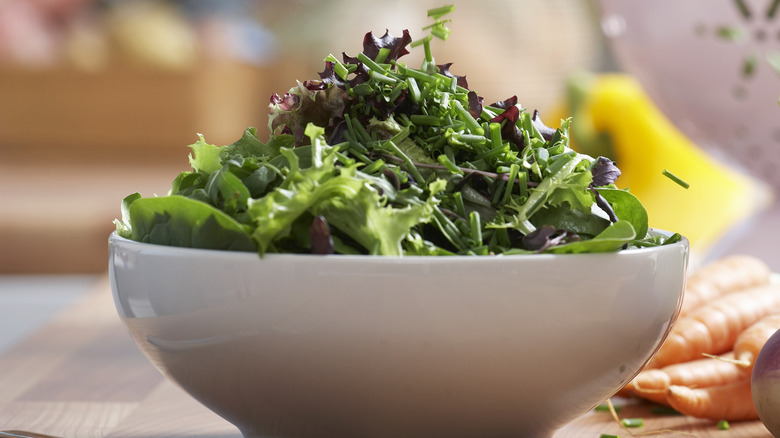 Heaping bowl of salad