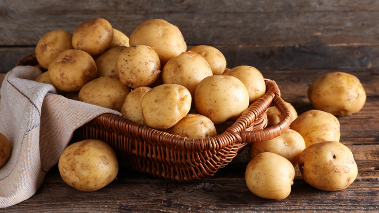 Potatoes in basket