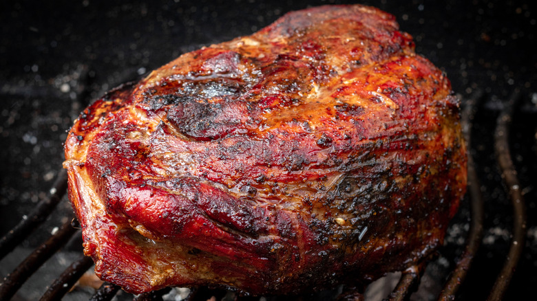 pork shoulder on grill